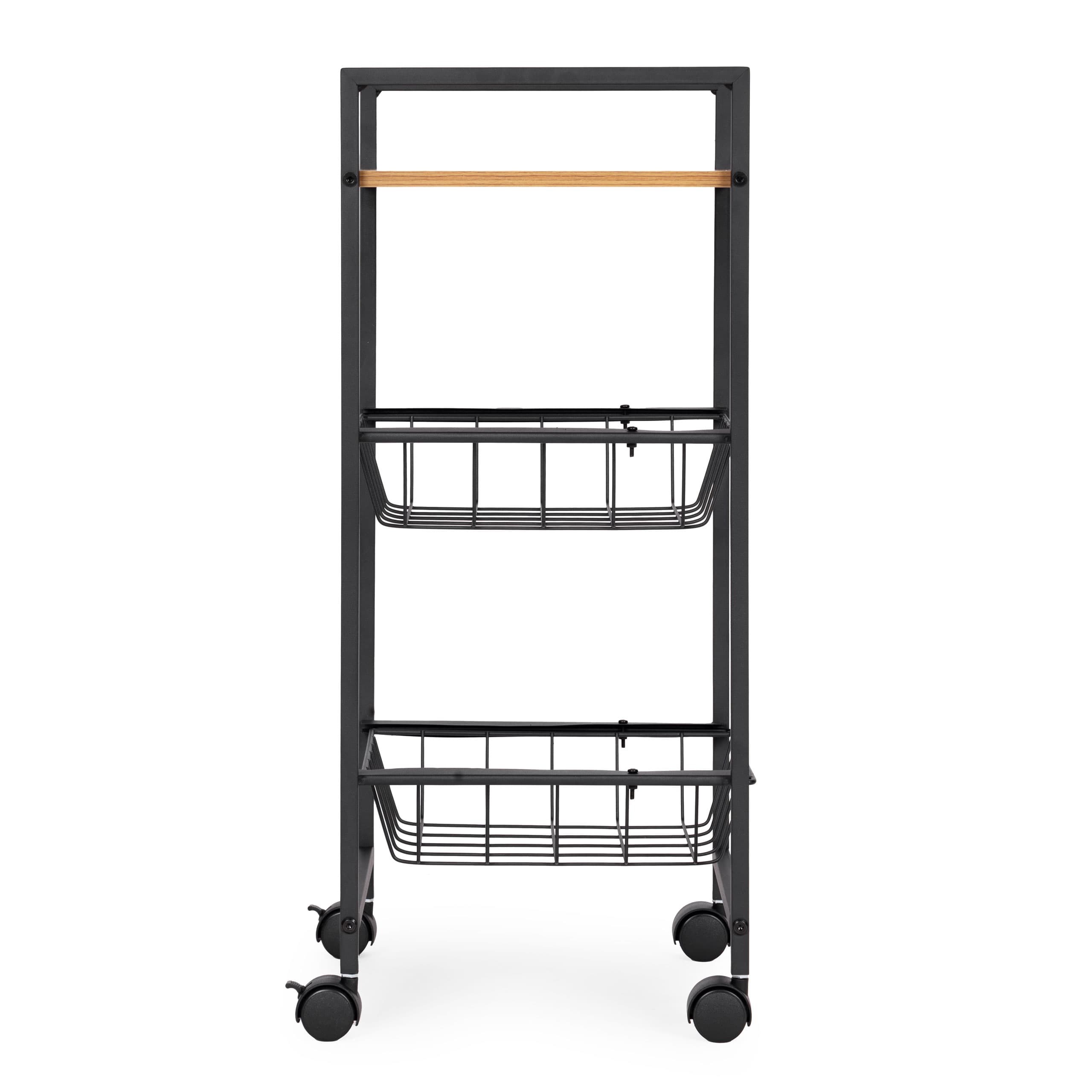 Regał mobilny szafka z 2 koszami i półką organizer na kółkach ModernHome