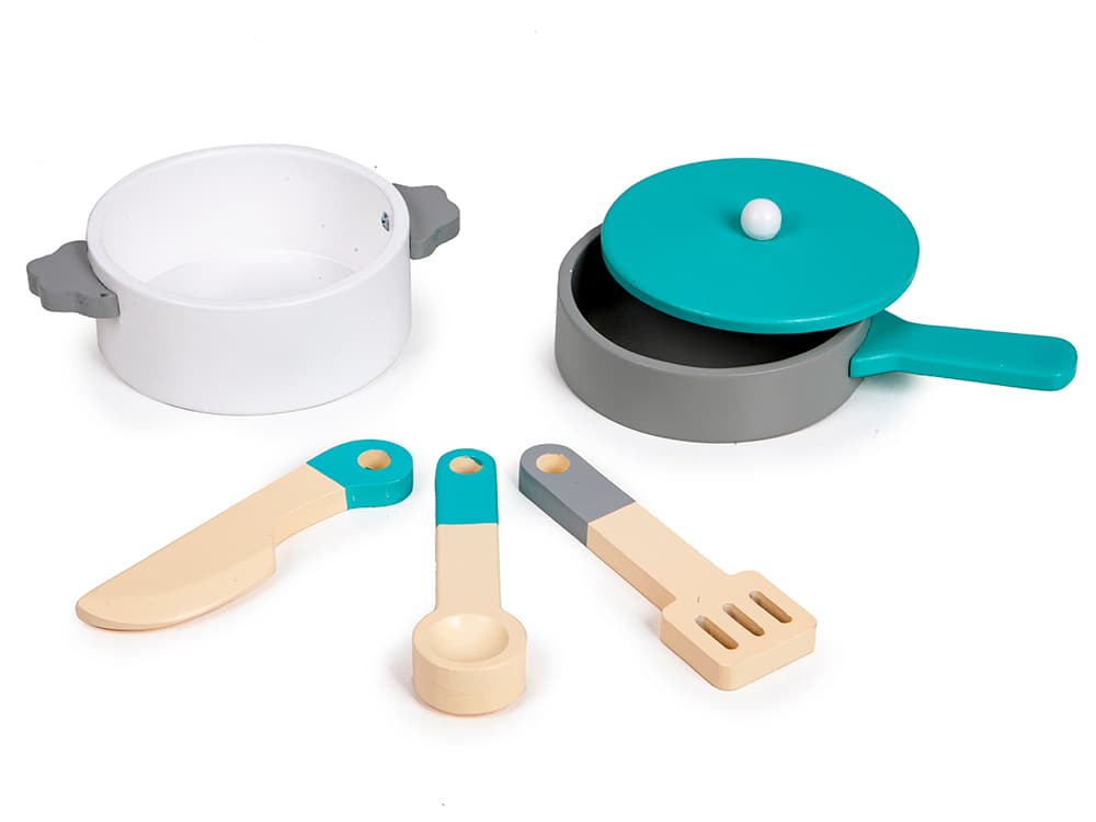 Drewniana kuchnia z akcesoriami dla dzieci ECOTOYS