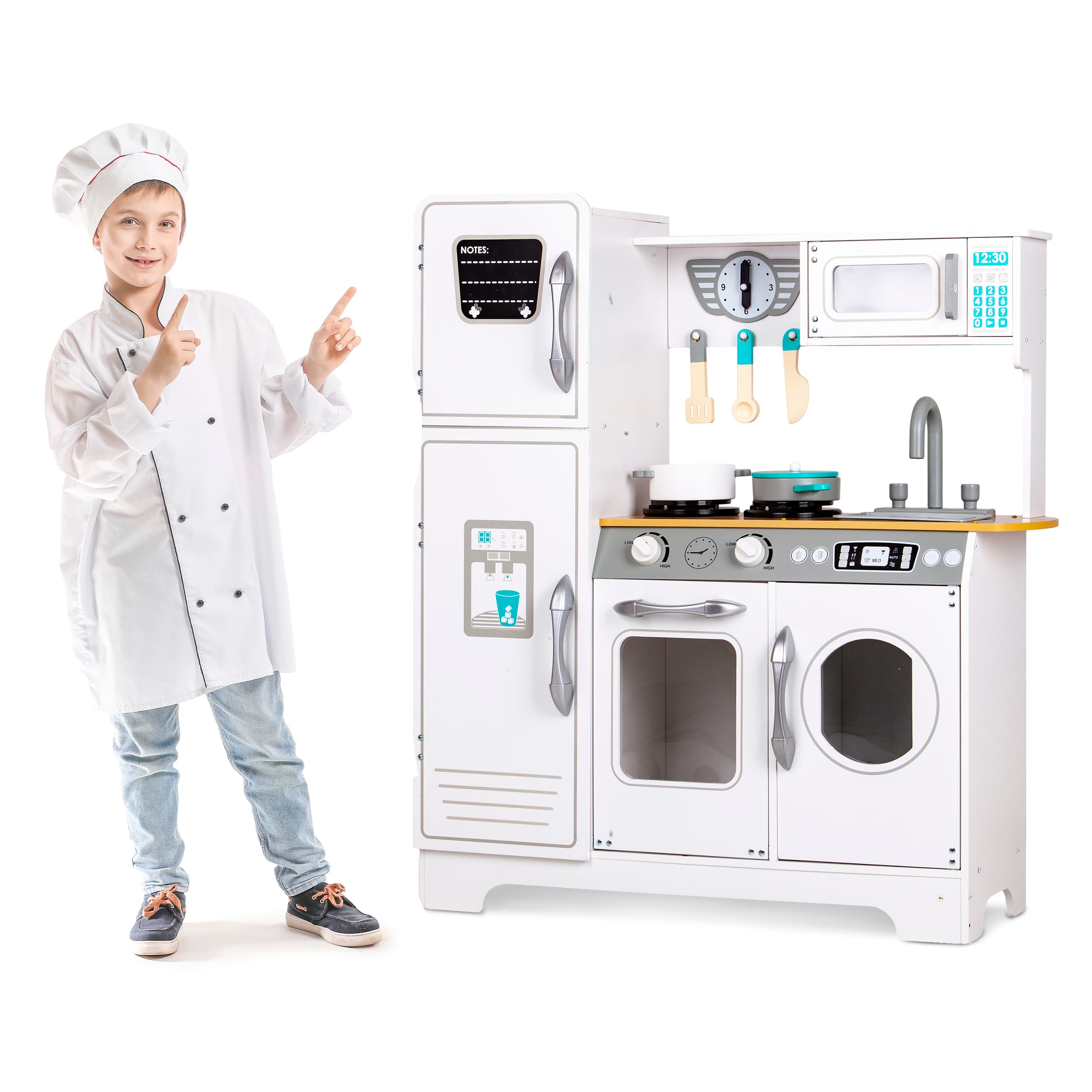 Drewniana kuchnia z akcesoriami dla dzieci ECOTOYS