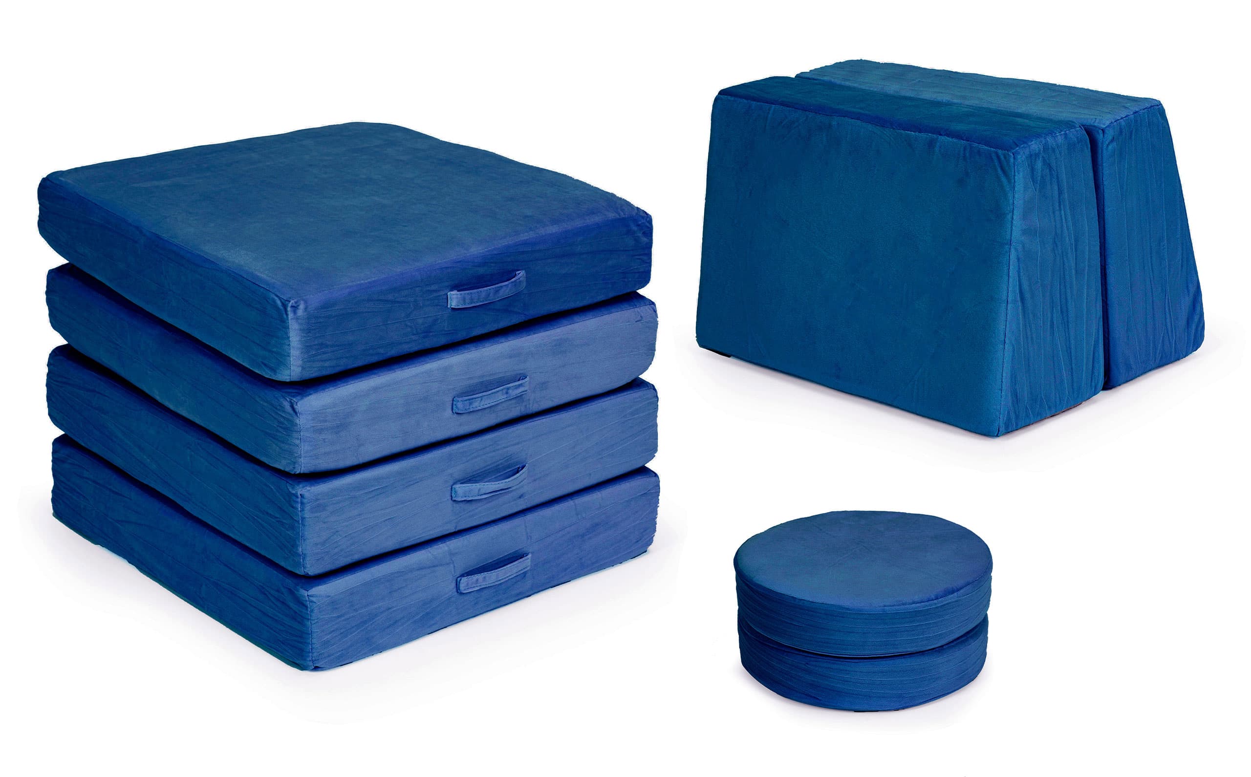 Sofa modułowa duża składana dla dzieci DIY 8 miękkich poduch - niebieska ECOTOYS