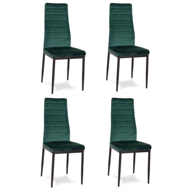 Krzesła z wyprofilowanym oparciem- VELVET ZIELONY - 4 sztuki