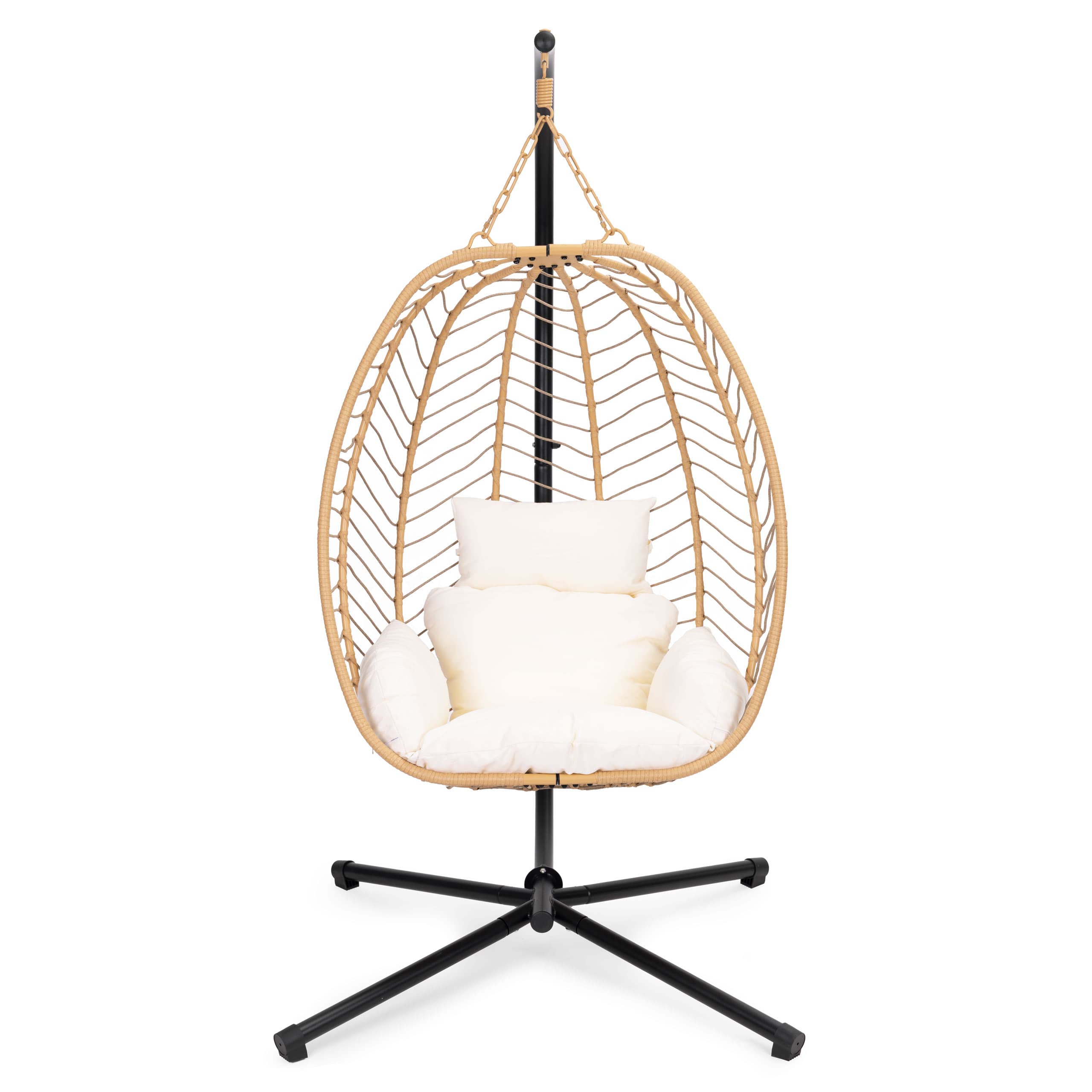 Fotel Kokon wiszący wolnostojący bujany ogrodowy do 120 kg + poduszki MultiGarden