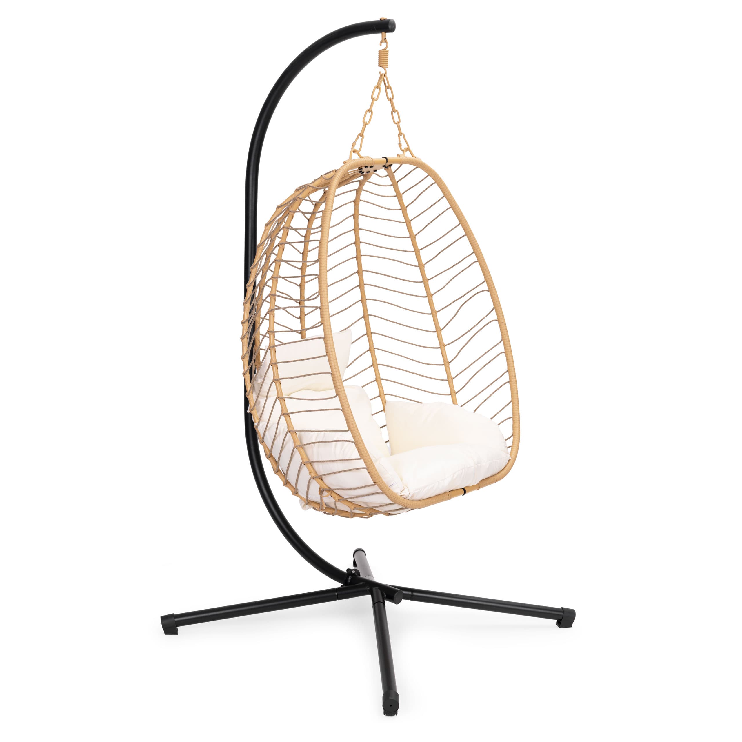 Fotel Kokon wiszący wolnostojący bujany ogrodowy do 120 kg + poduszki MultiGarden