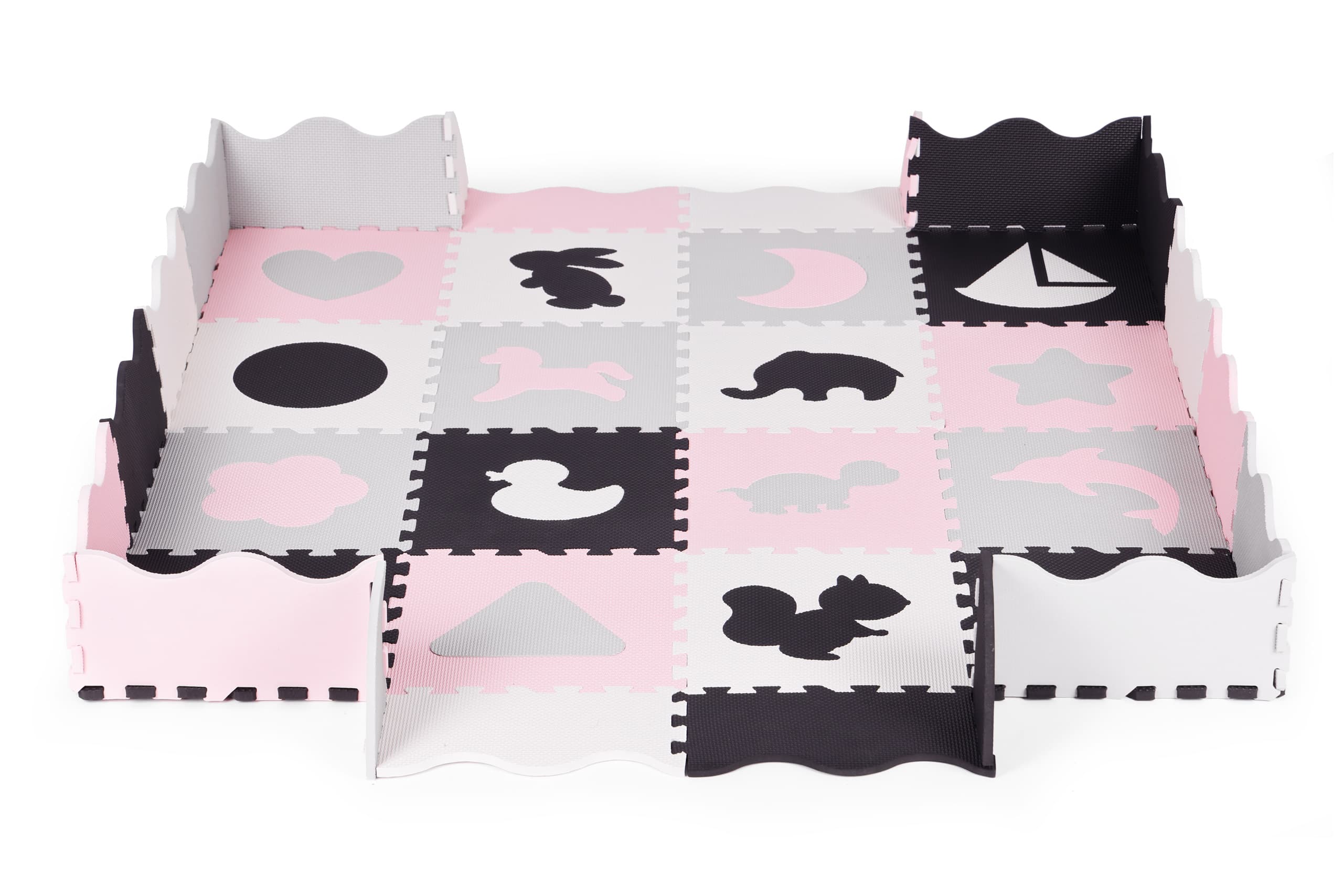 Mata piankowa z płotkiem puzzle suchy basen 36 elementów ECOTOYS