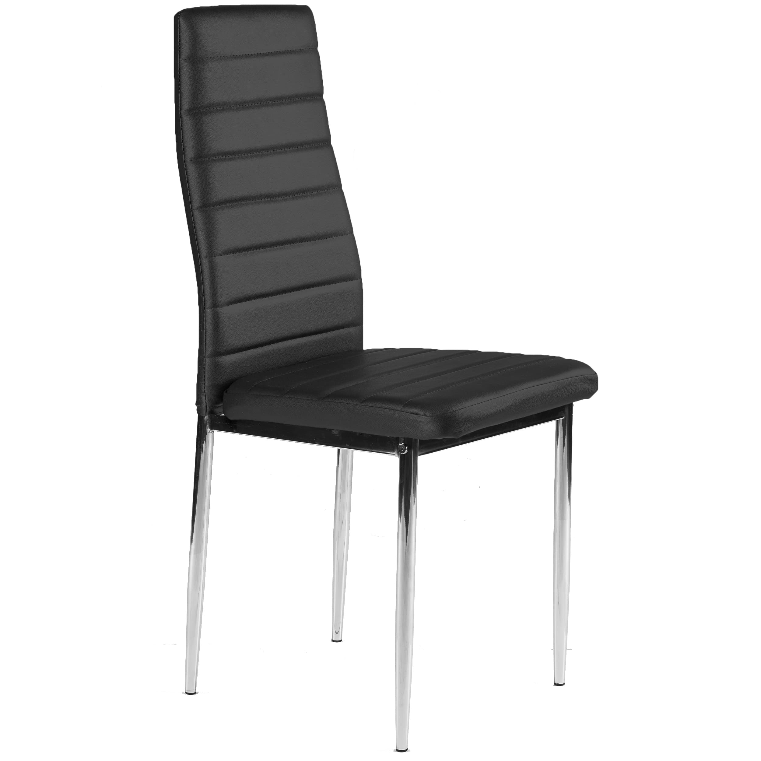 Krzesła z ekoskóry krzesło  do salonu i jadalni 4szt. chromowane nogi czarne