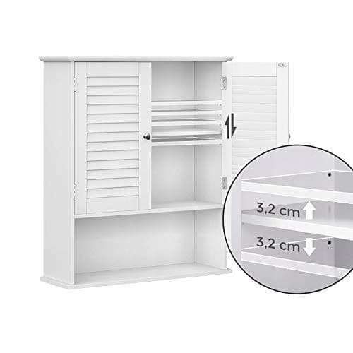 Szafka łazienkowa wisząca regał komoda z regulowaną półką biała