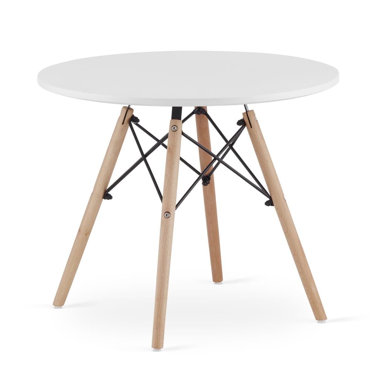 Stolik kawowy  nowoczesny skandynawski biały okrągły blat 60cm