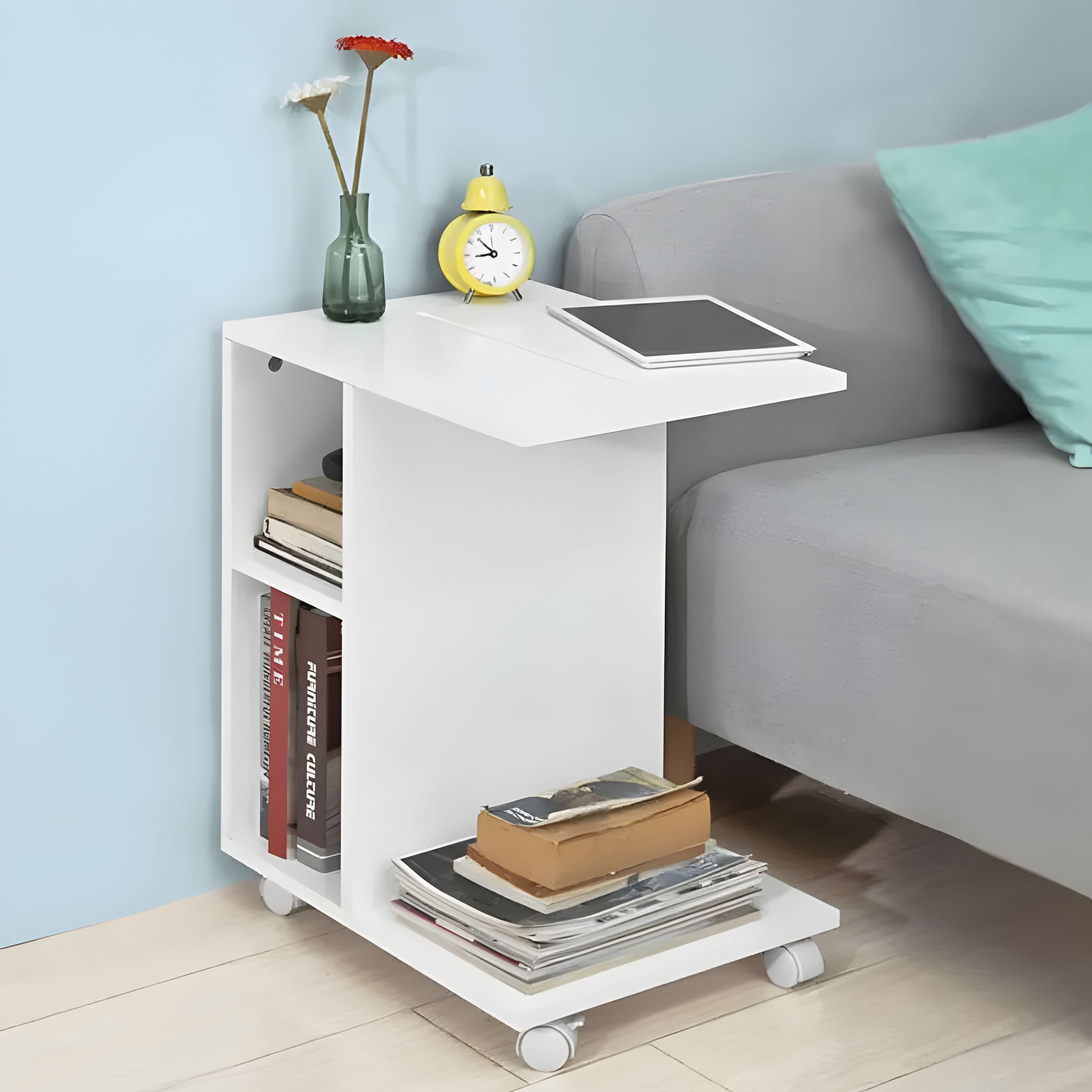 Stolik kawowy szafka nocna na kółkach organizer ModernHome