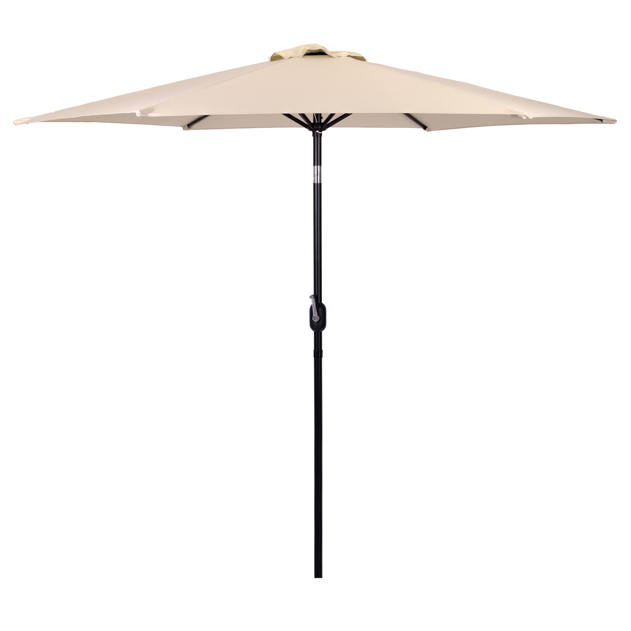 Duży parasol ogrodowy skośny łamany z korbą 6 żeber beżowy 270 cm MultiGarden